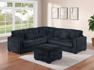 Carter Plush Sectional w/ Ottoman