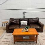 RH Brompton Style Italian Leather Sofa