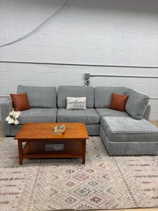 Lovesac Sactional- Gray Etched Chenille