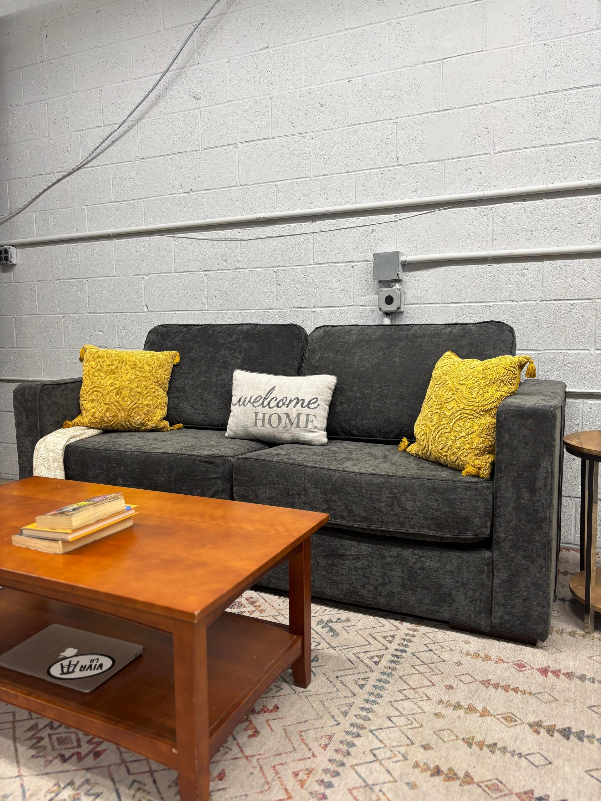 Lovesac Sactional- Charcoal Gray Corded (2seats/4sides) - Image 3