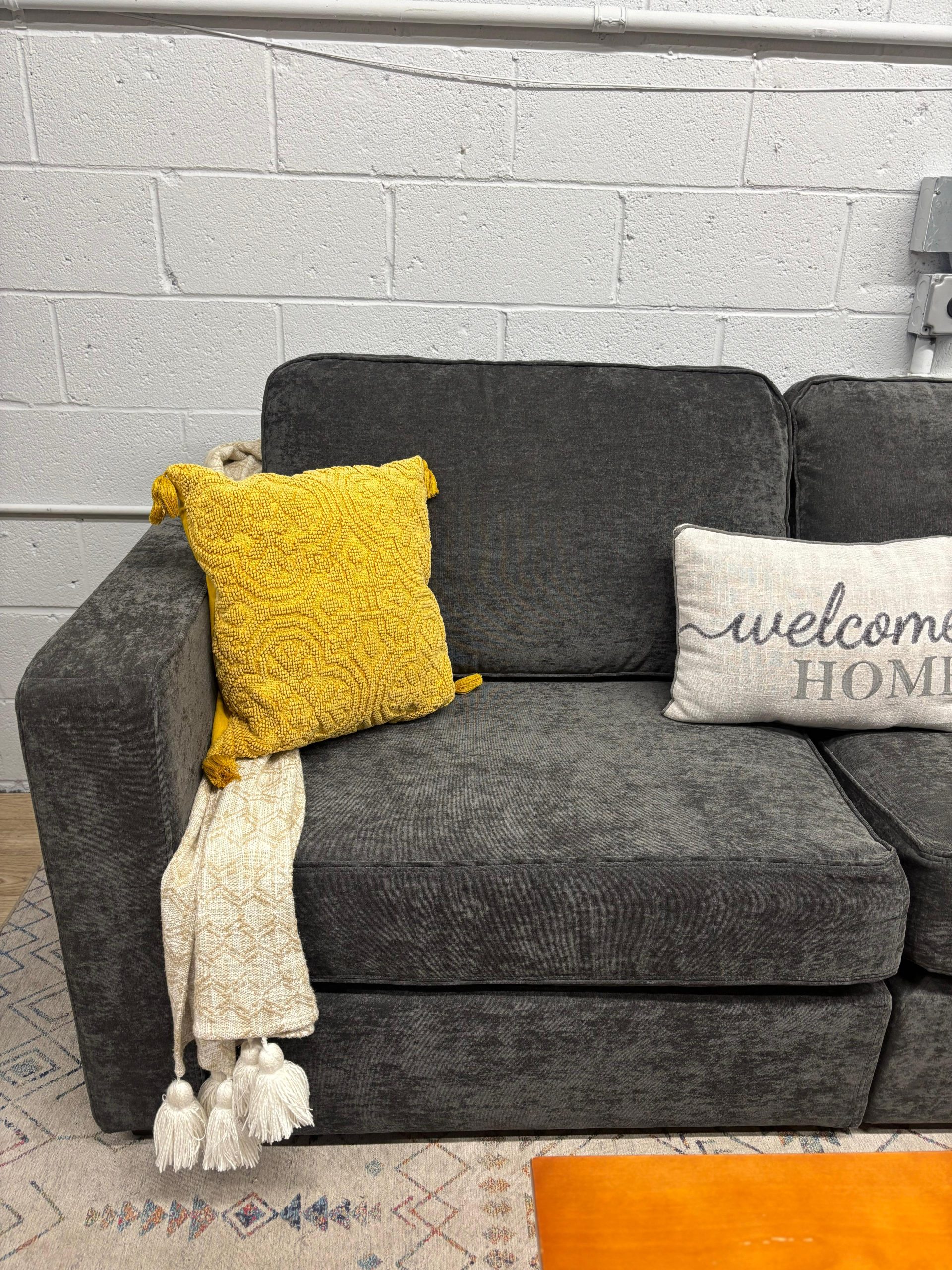 Lovesac Sactional- Charcoal Gray Corded (2seats/4sides) - Image 5