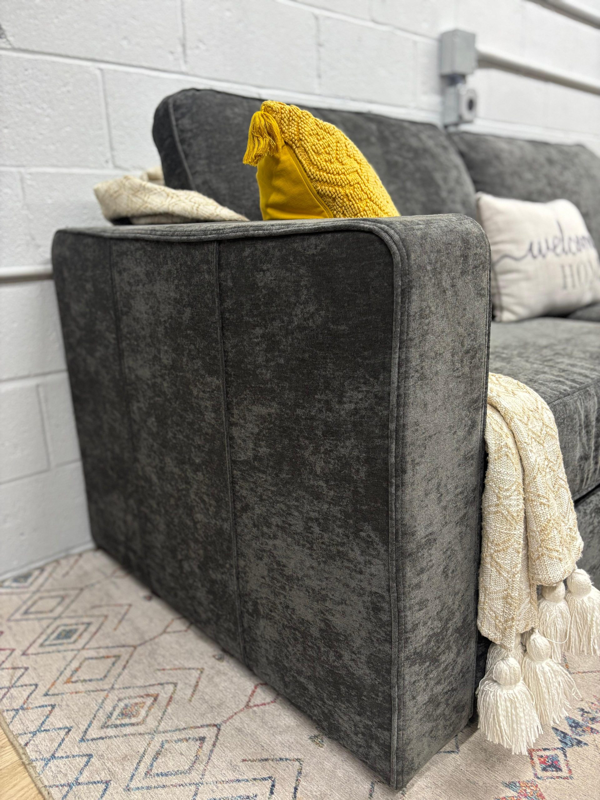 Lovesac Sactional- Charcoal Gray Corded (2seats/4sides) - Image 9
