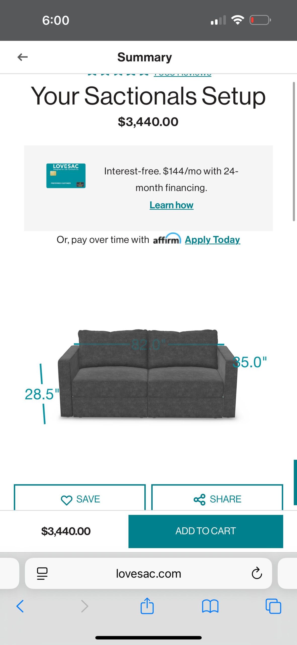 Lovesac Sactional- Charcoal Gray Corded (2seats/4sides) - Image 10