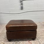 Restoration Hardware Leather Ottoman