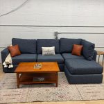 Lovesac Vintage Blue Rained Chenille 4seats /5 sides