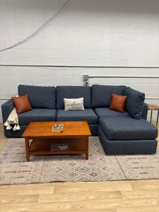 Lovesac Vintage Blue Rained Chenille 4seats /5 sides