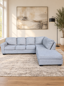 Light Gray Sectional With Right-Facing Chaise
