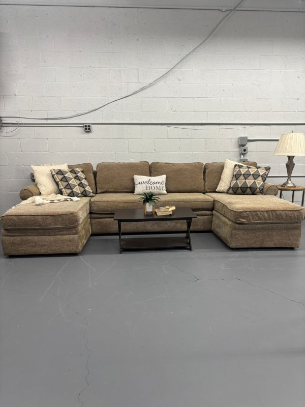 Rowe Double-Chaise Sectional – High-End Comfort & Plush Neutral Fabric
