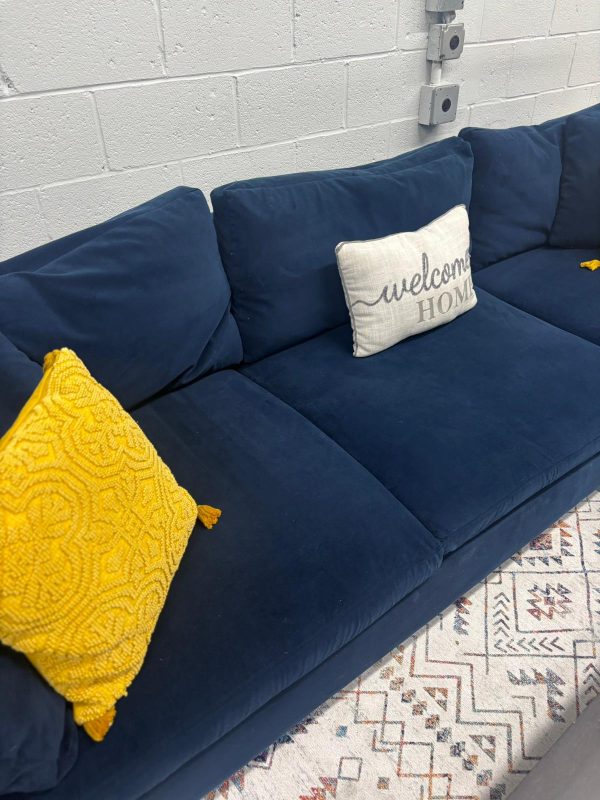West Elm Harmony 2-Piece Bumper Chaise Sectional – Navy Blue - Image 7
