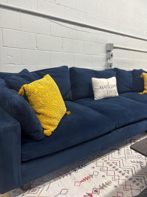 West Elm Harmony 2-Piece Bumper Chaise Sectional – Navy Blue - Image 10