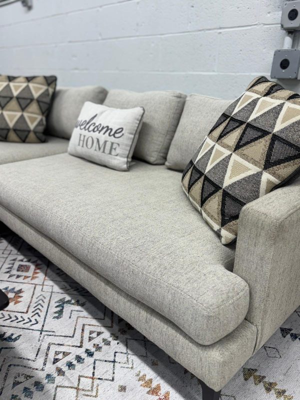 West Elm Andes 3-Piece Ottoman Sectional – Oatmeal Yarn-Dyed Weave - Image 9
