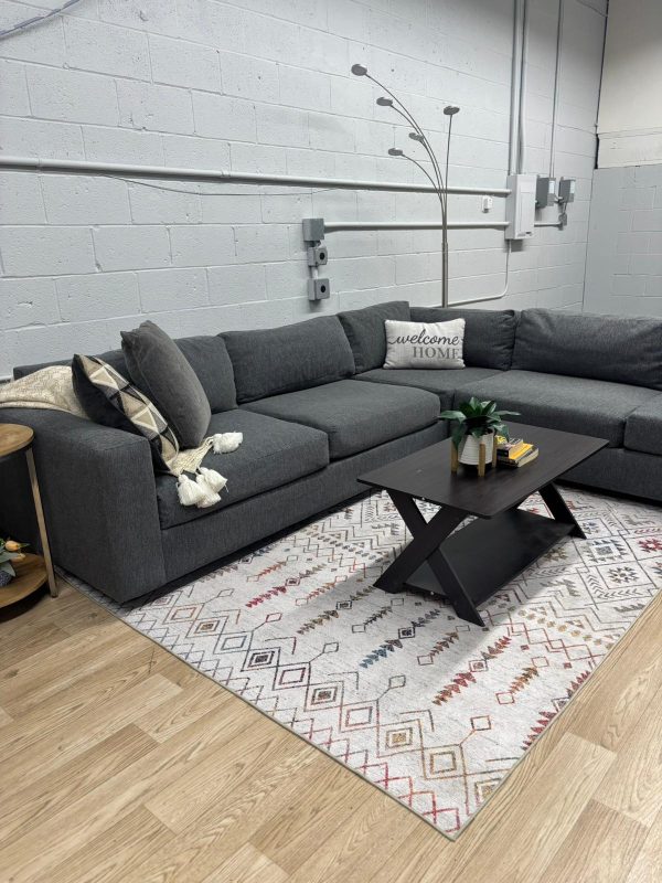 West Elm Urban Sectional – Performance Linen Graphite - Image 3