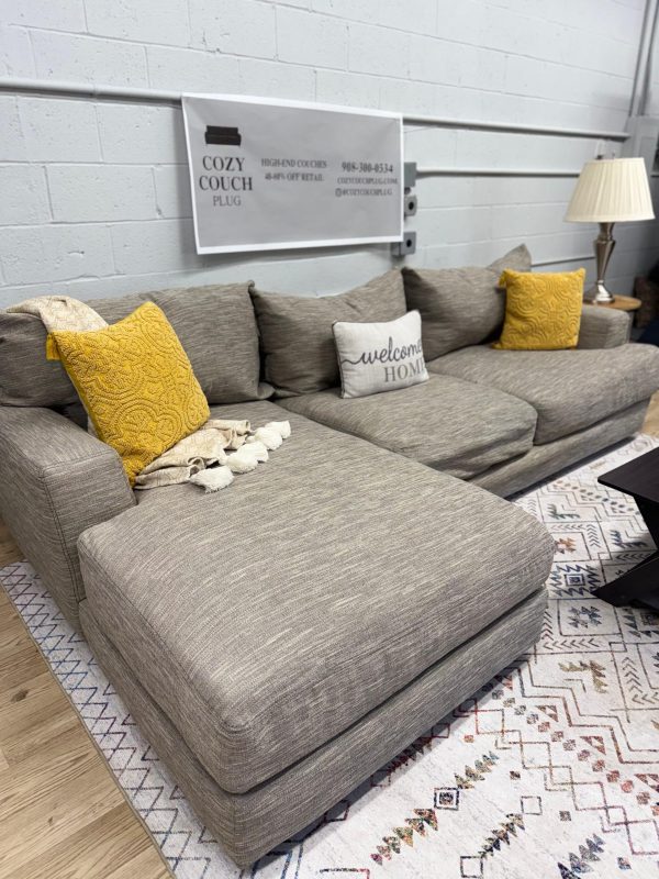 Modern Gray 2-Piece Sectional Sofa w/ Chaise - Image 5