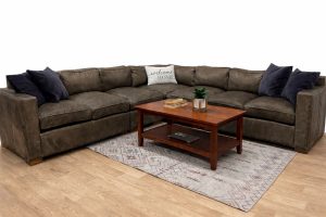 Restoration Hardware Collins Leather Sectional W/ (Nailhead)