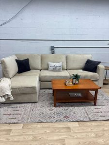 Lovesac Sactional –Tan Combed Chenille