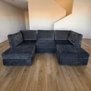 Lovesac Sactional – Charcoal Gray Corded Velvet  (5 seats/5 sides)