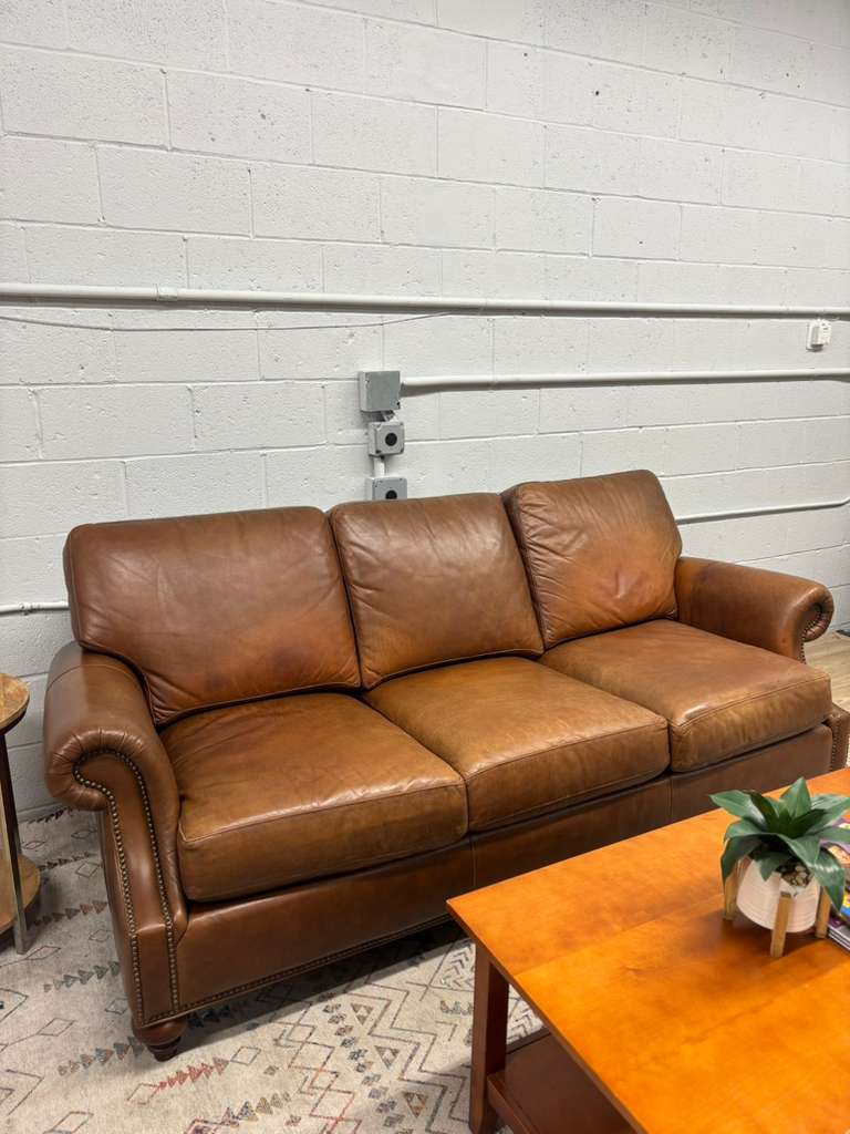 Ethan Allen Leather Sofa - Image 4