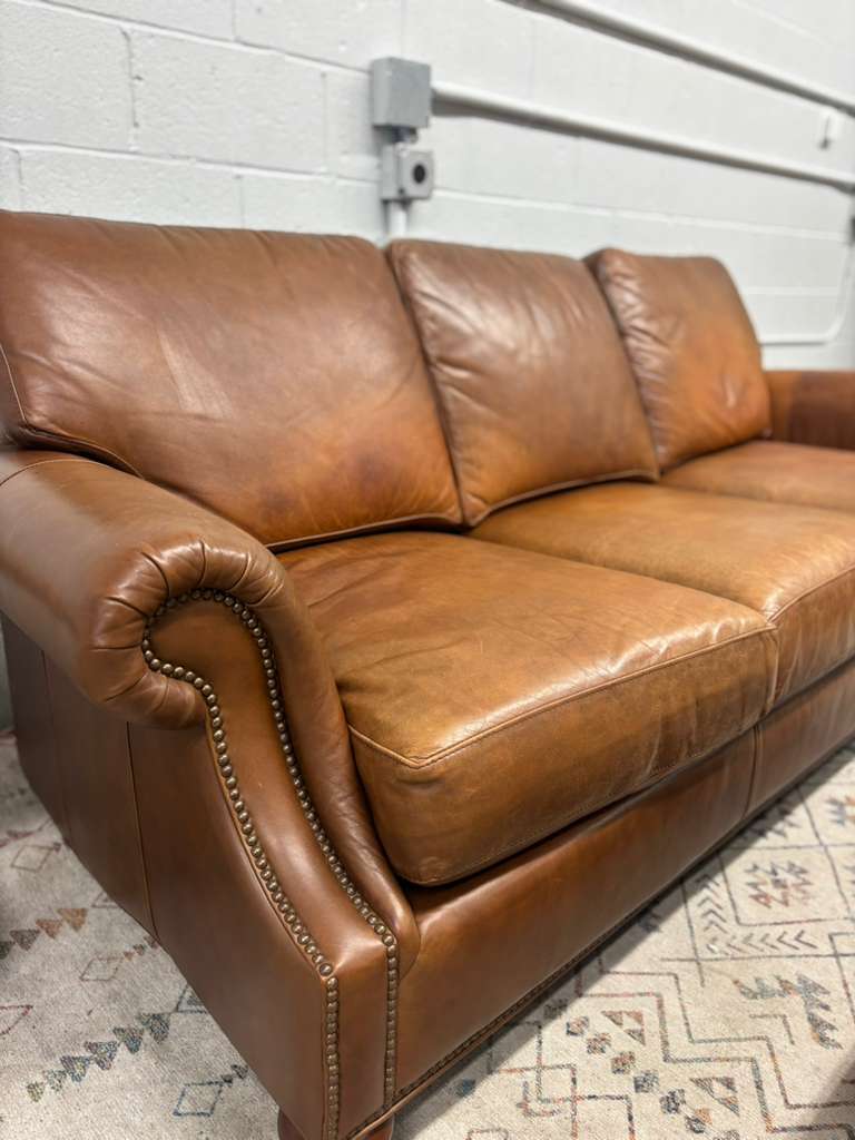 Ethan Allen Leather Sofa - Image 5