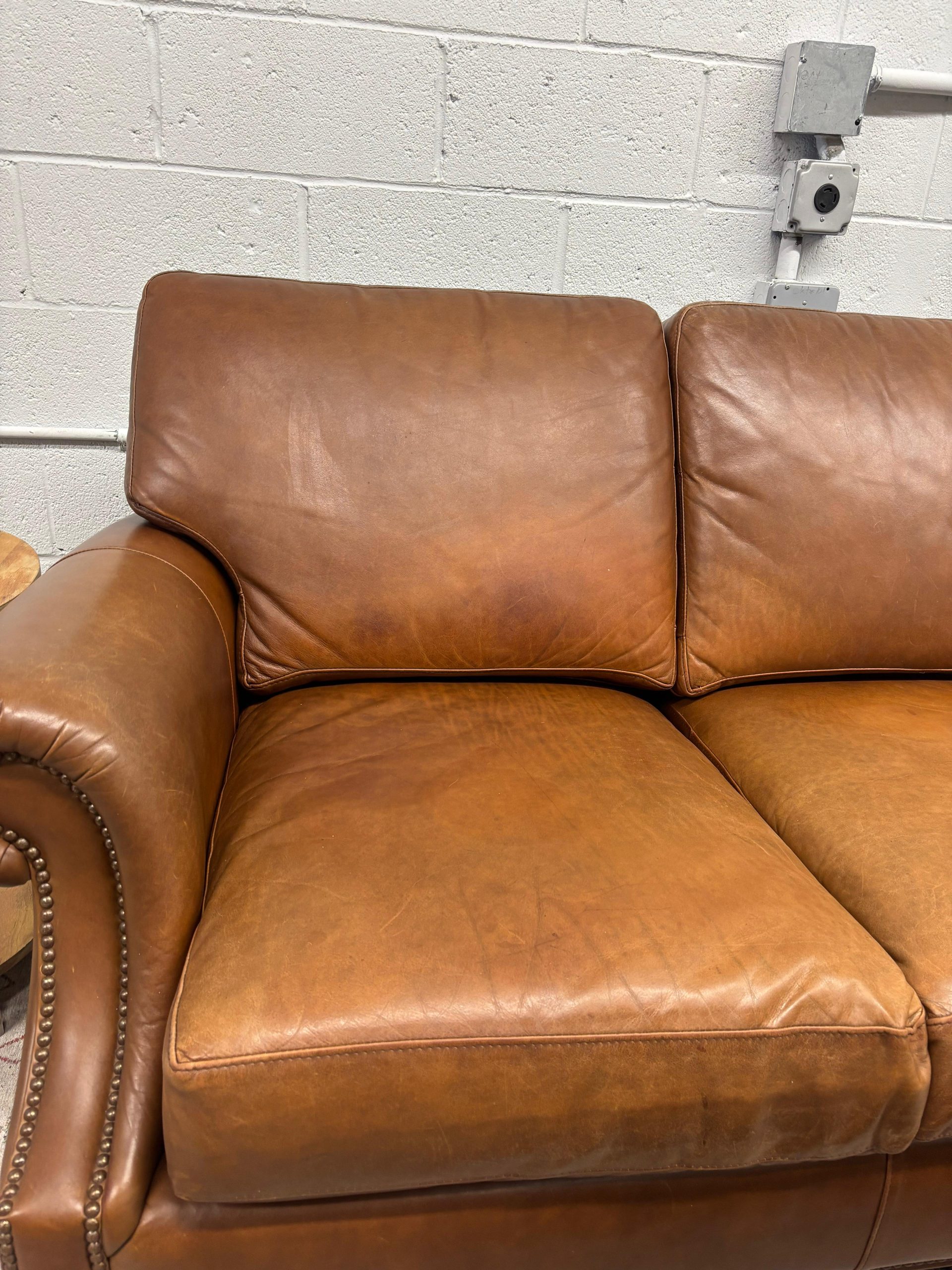 Ethan Allen Leather Sofa - Image 6