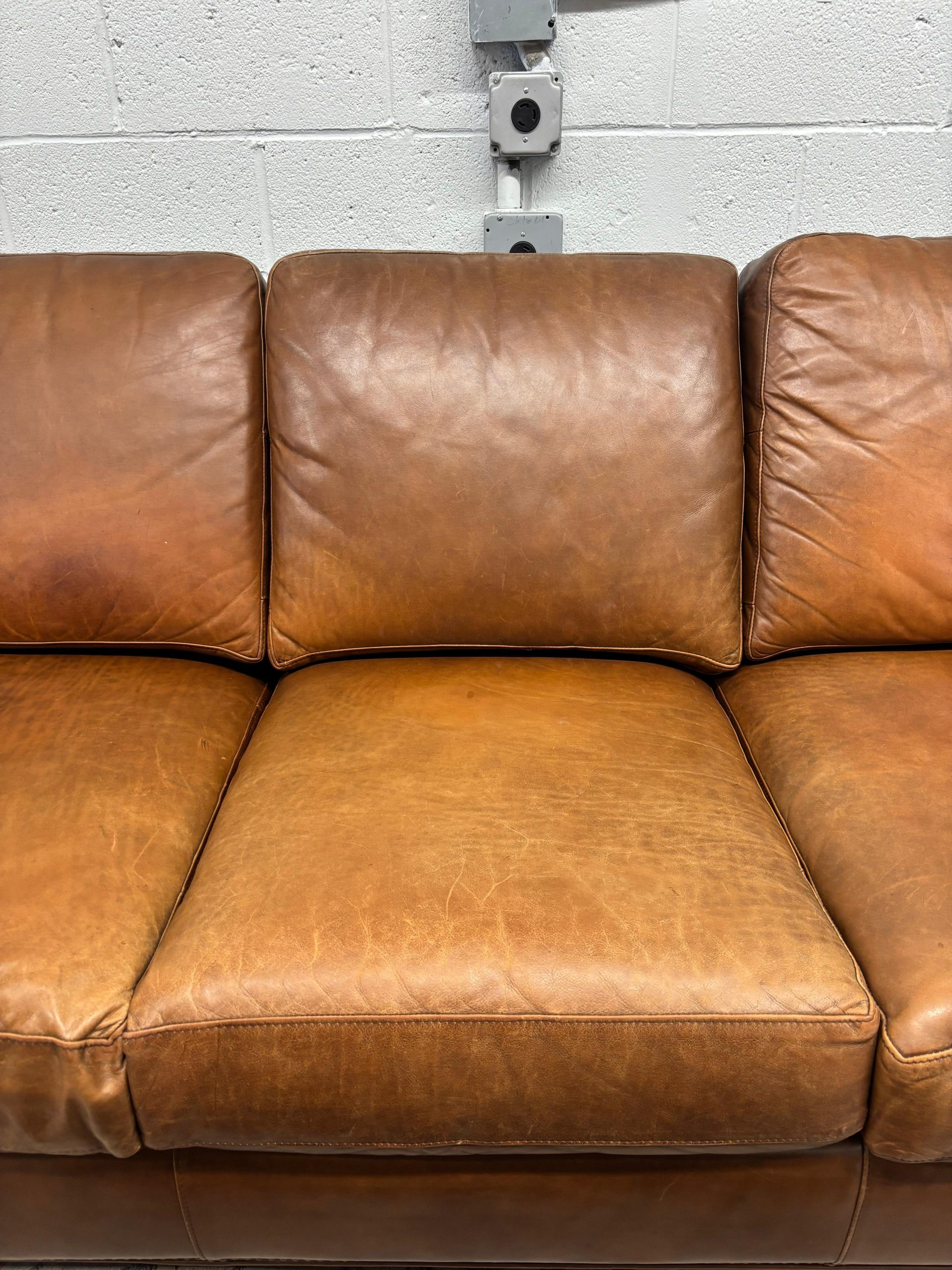 Ethan Allen Leather Sofa - Image 7