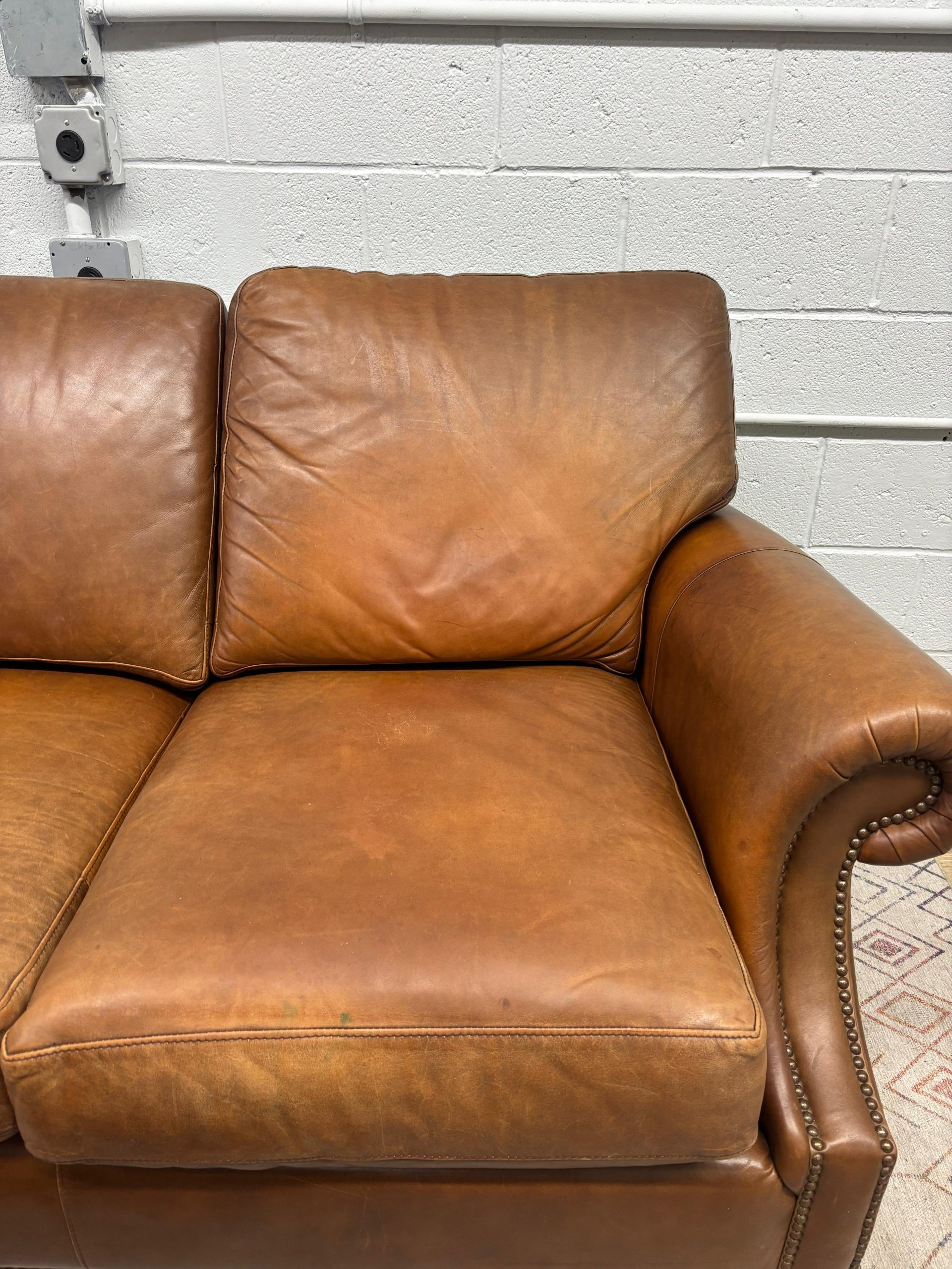 Ethan Allen Leather Sofa - Image 8