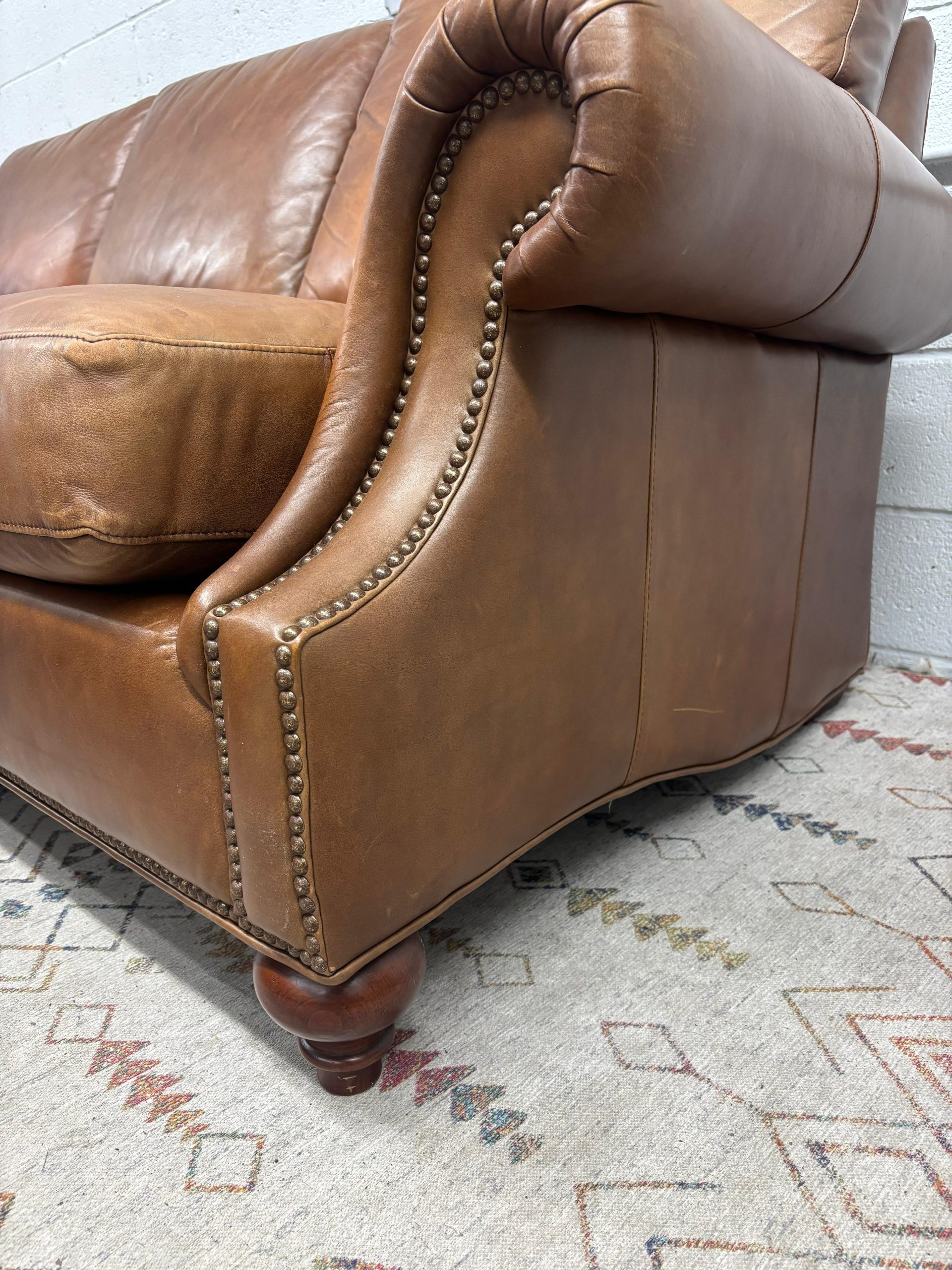 Ethan Allen Leather Sofa - Image 10