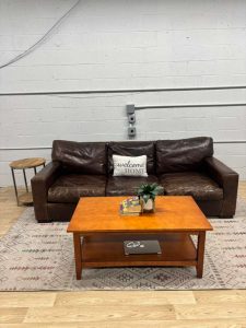RH Brompton Style Italian Leather Sofa