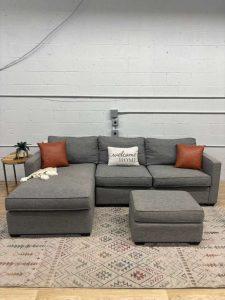 Crate & Barrel Davis Sectional Sofa w/ Ottoman
