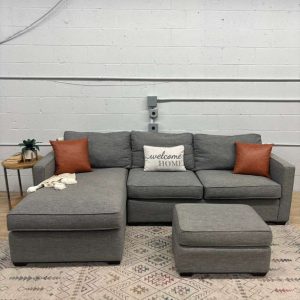 Crate & Barrel Davis Sectional Sofa w/ Ottoman
