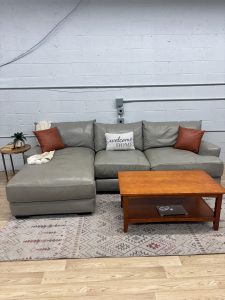 Raymour & Flanigan Myla 2-Piece Leather Sectional Sofa