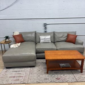 Raymour & Flanigan Myla 2-Piece Leather Sectional Sofa