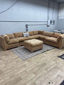 Bernhardt Playpen Style Pit Sectional with Ottoman