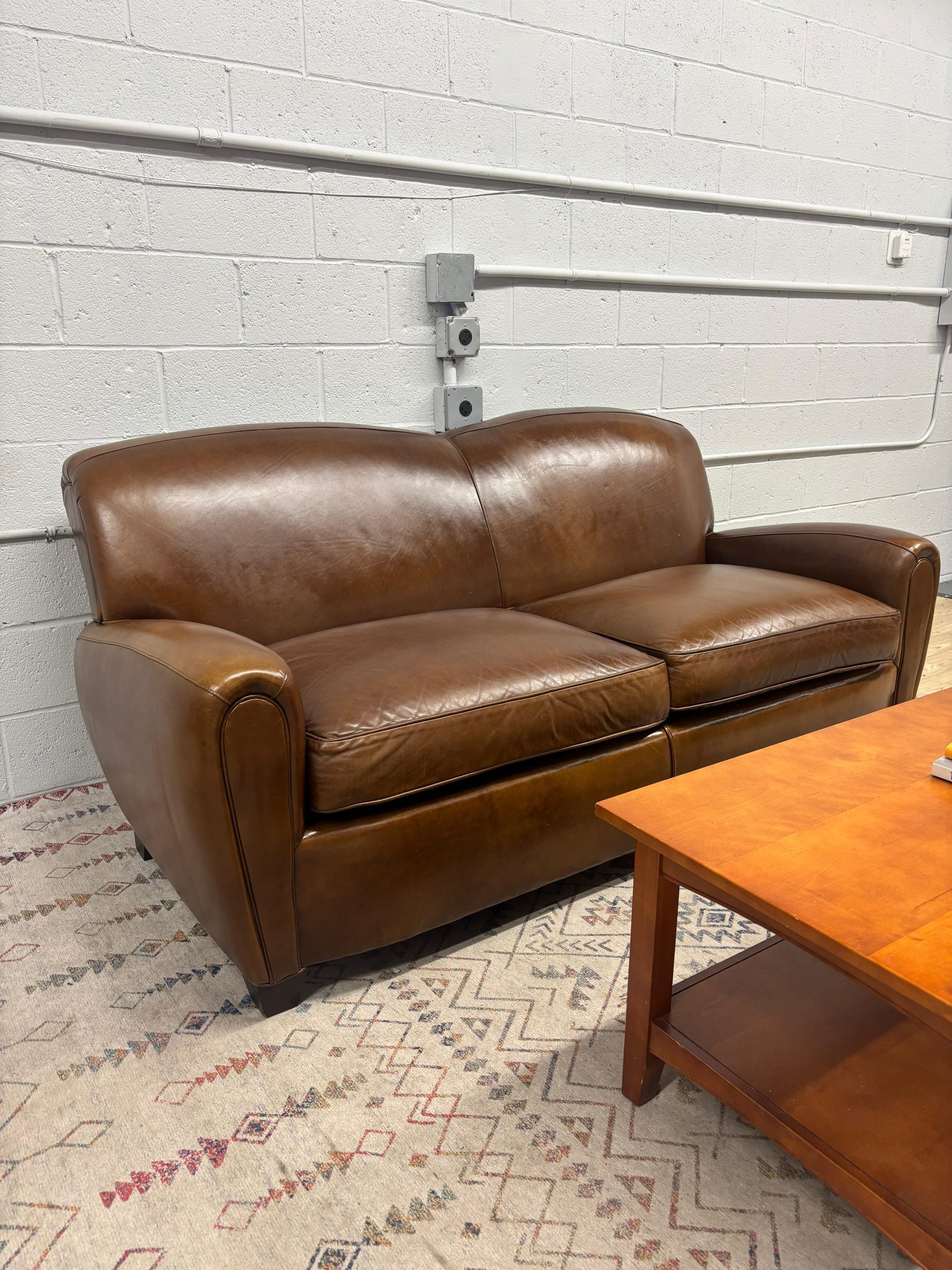 Mitchell Gold Leather Sofa - Image 3