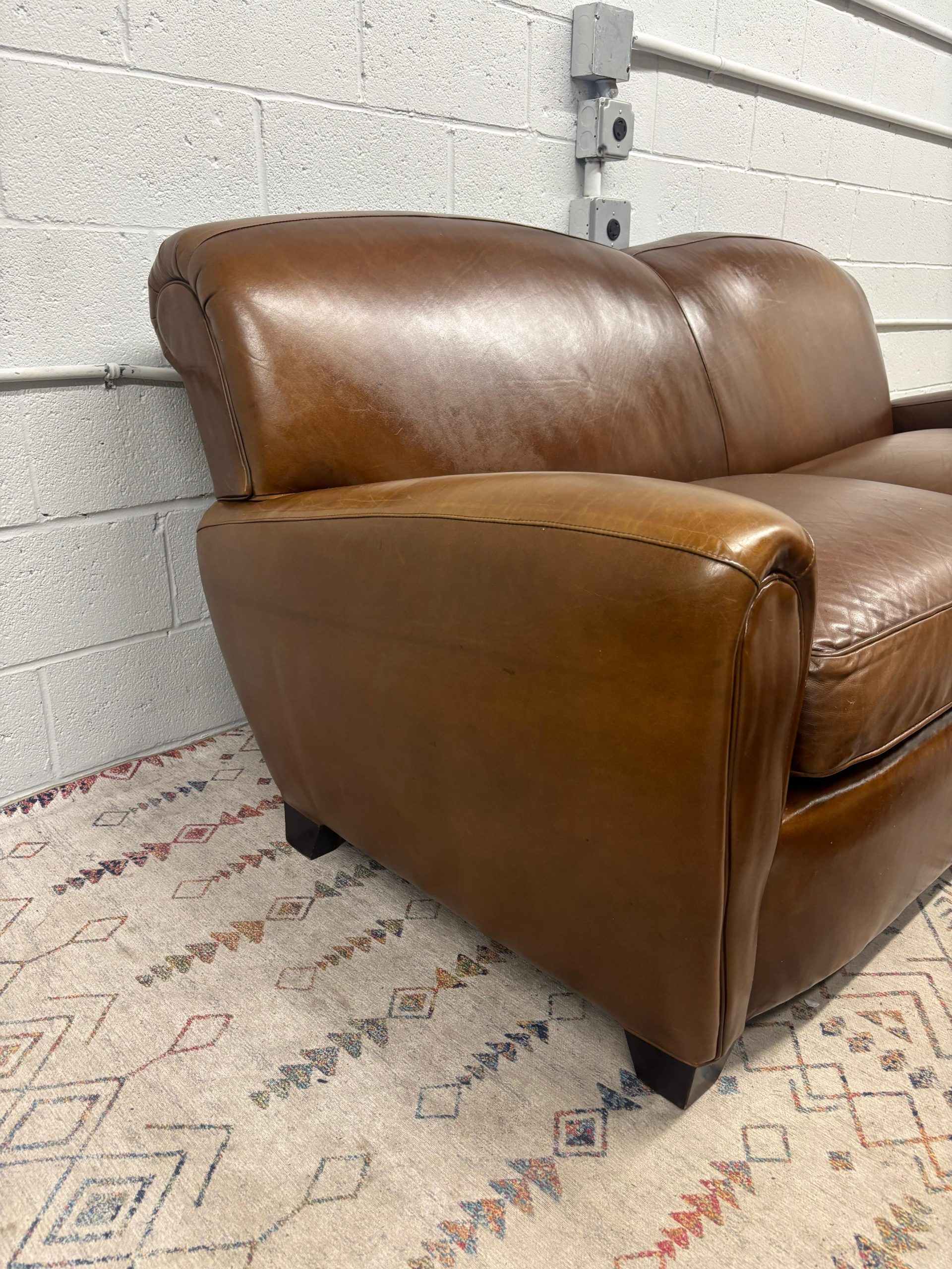 Mitchell Gold Leather Sofa - Image 4