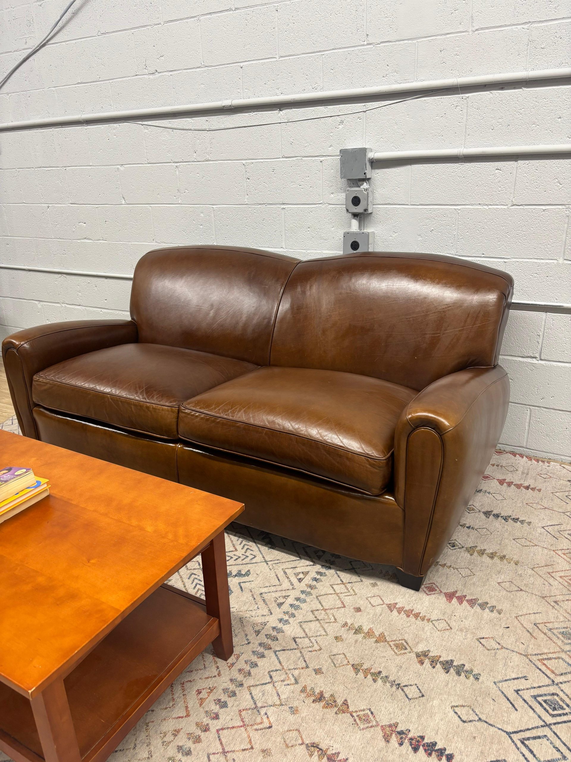 Mitchell Gold Leather Sofa - Image 6