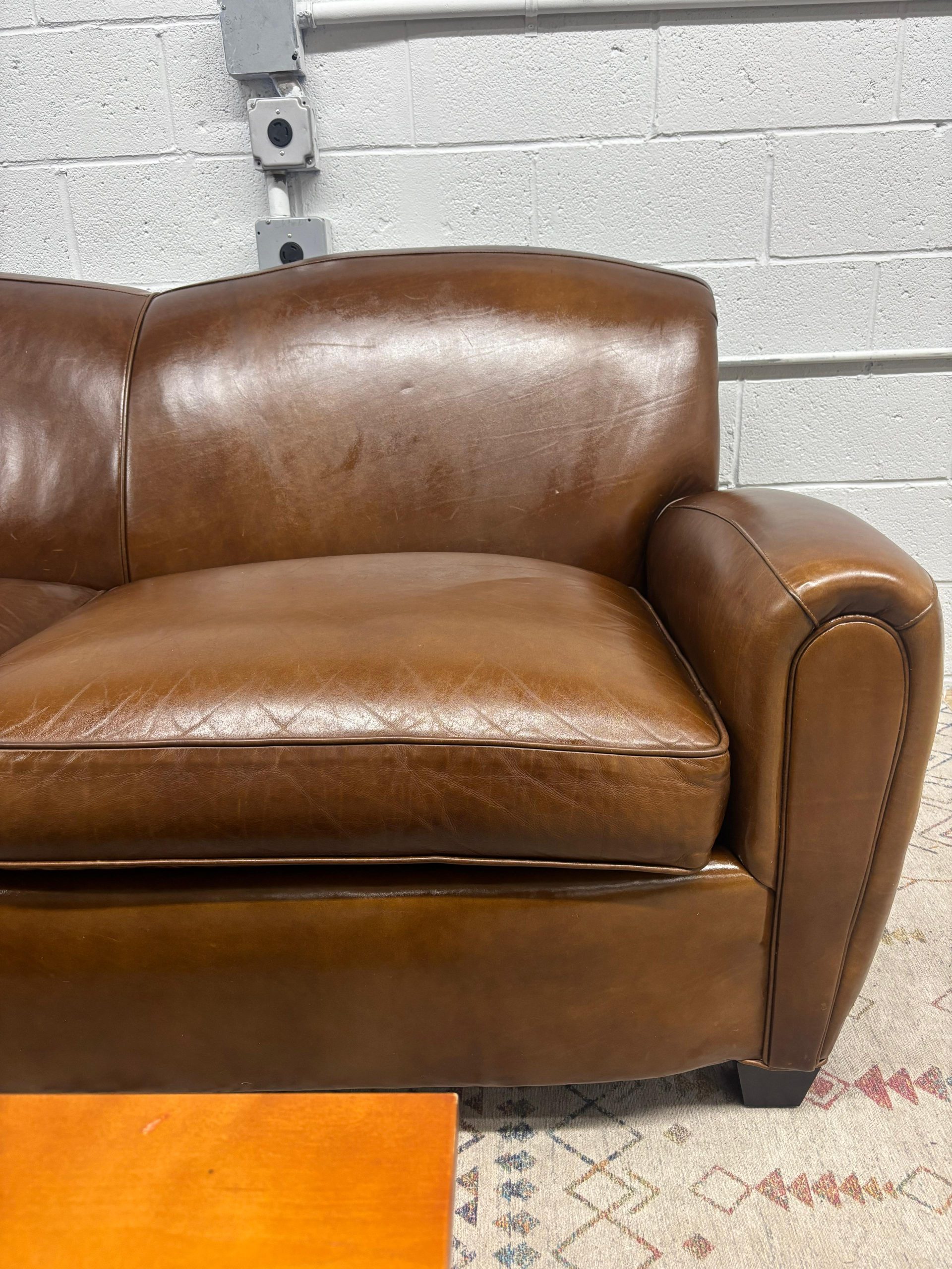 Mitchell Gold Leather Sofa - Image 7