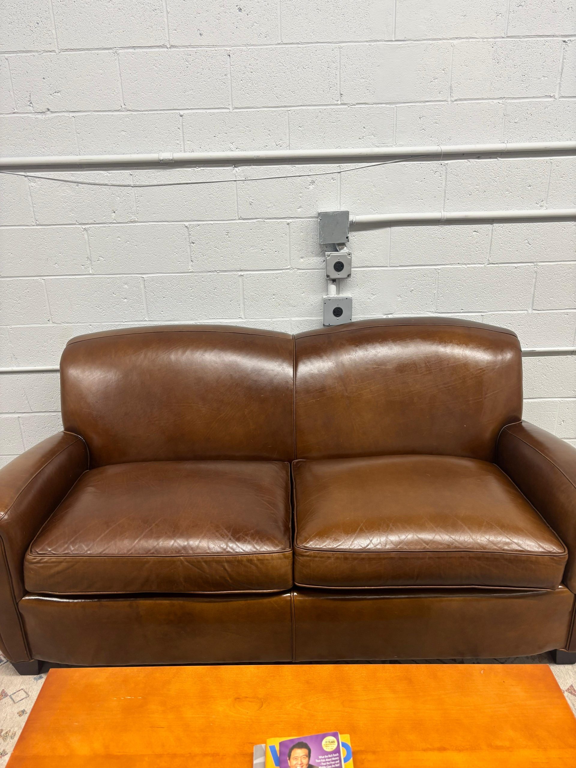 Mitchell Gold Leather Sofa - Image 10