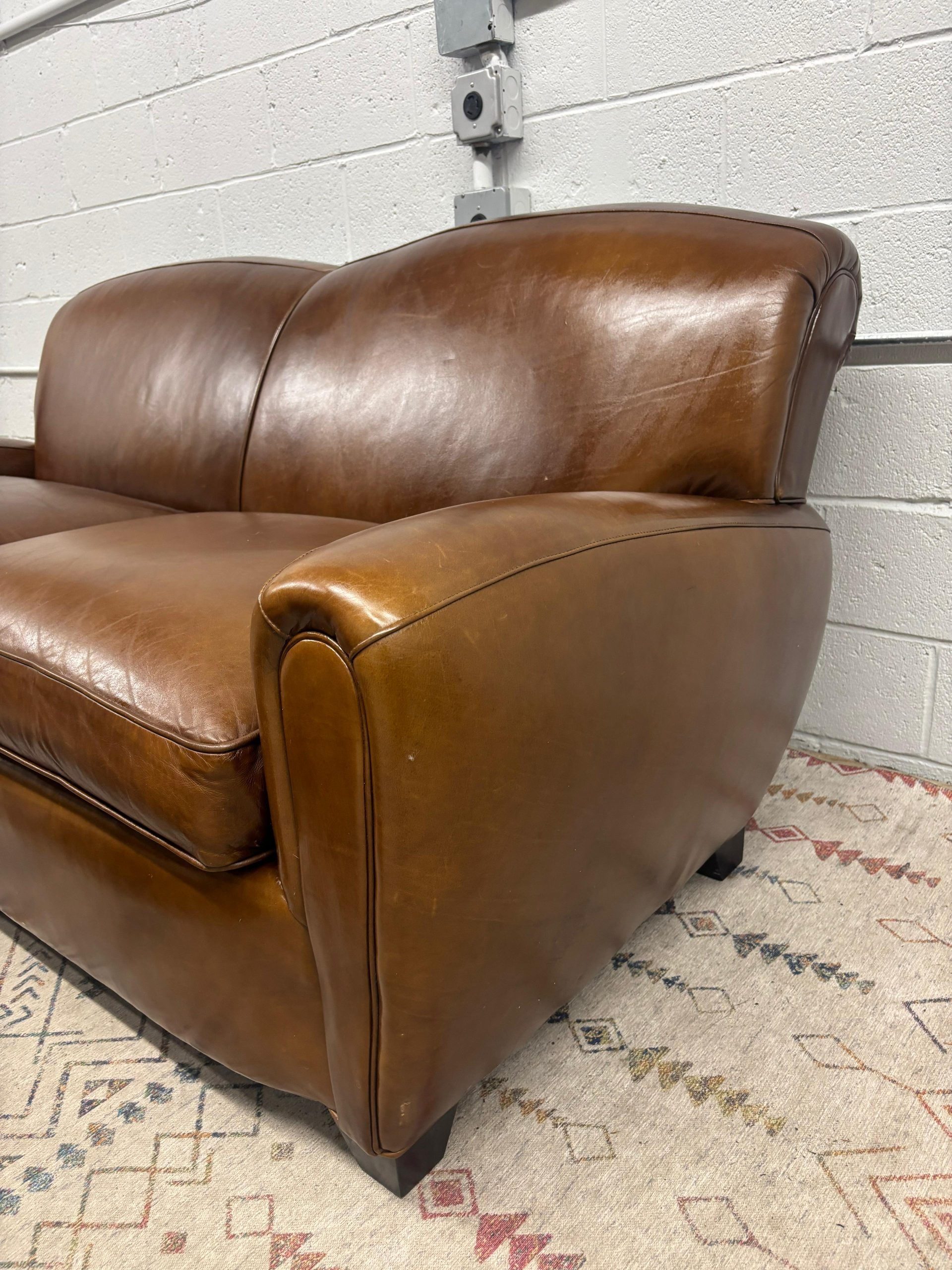 Mitchell Gold Leather Sofa - Image 11