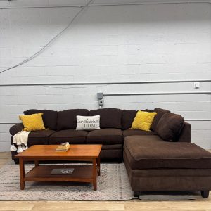 Brown Storage Sectional Couch