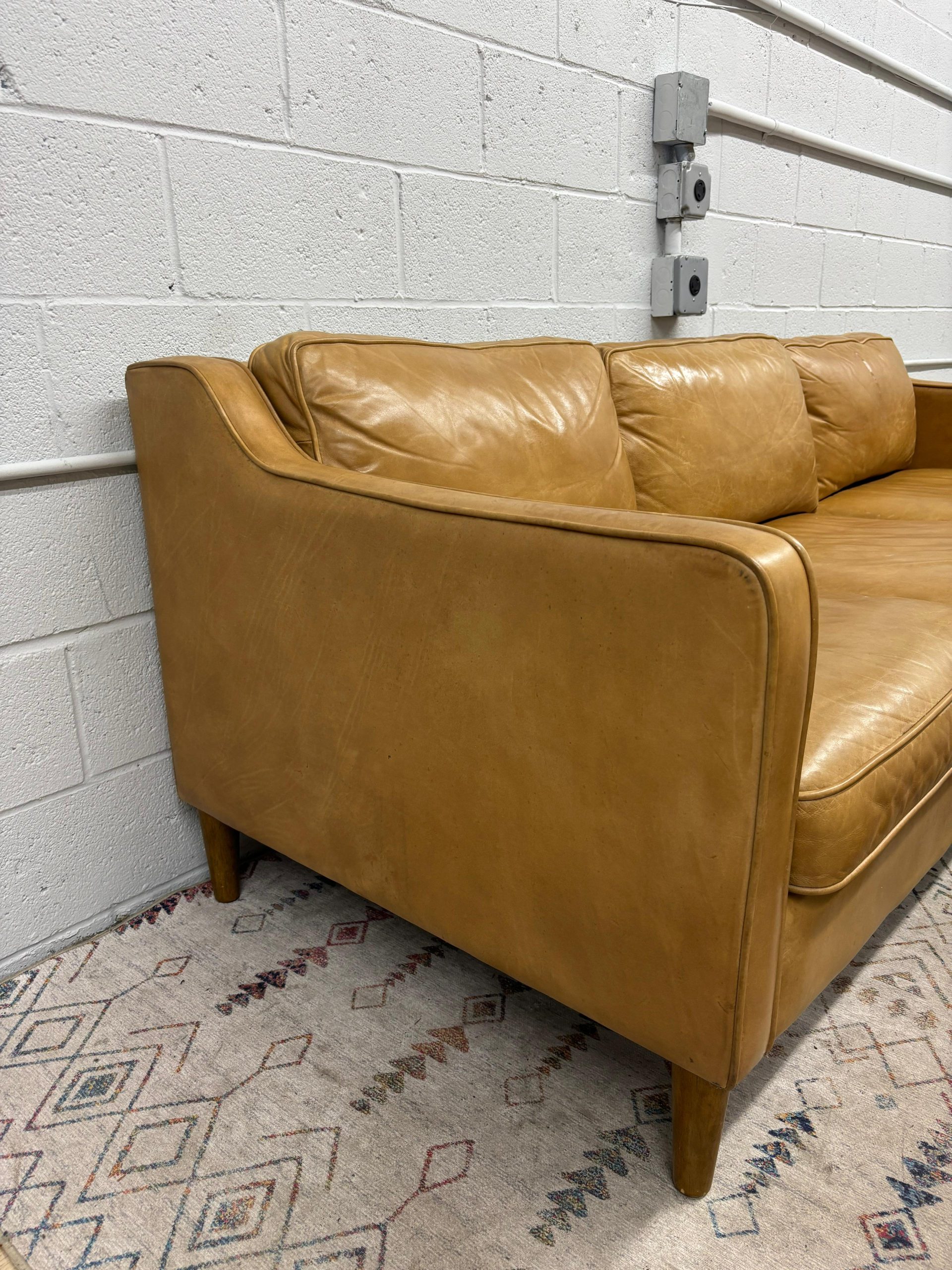 West Elm Hamilton Leather Sofa - Image 3