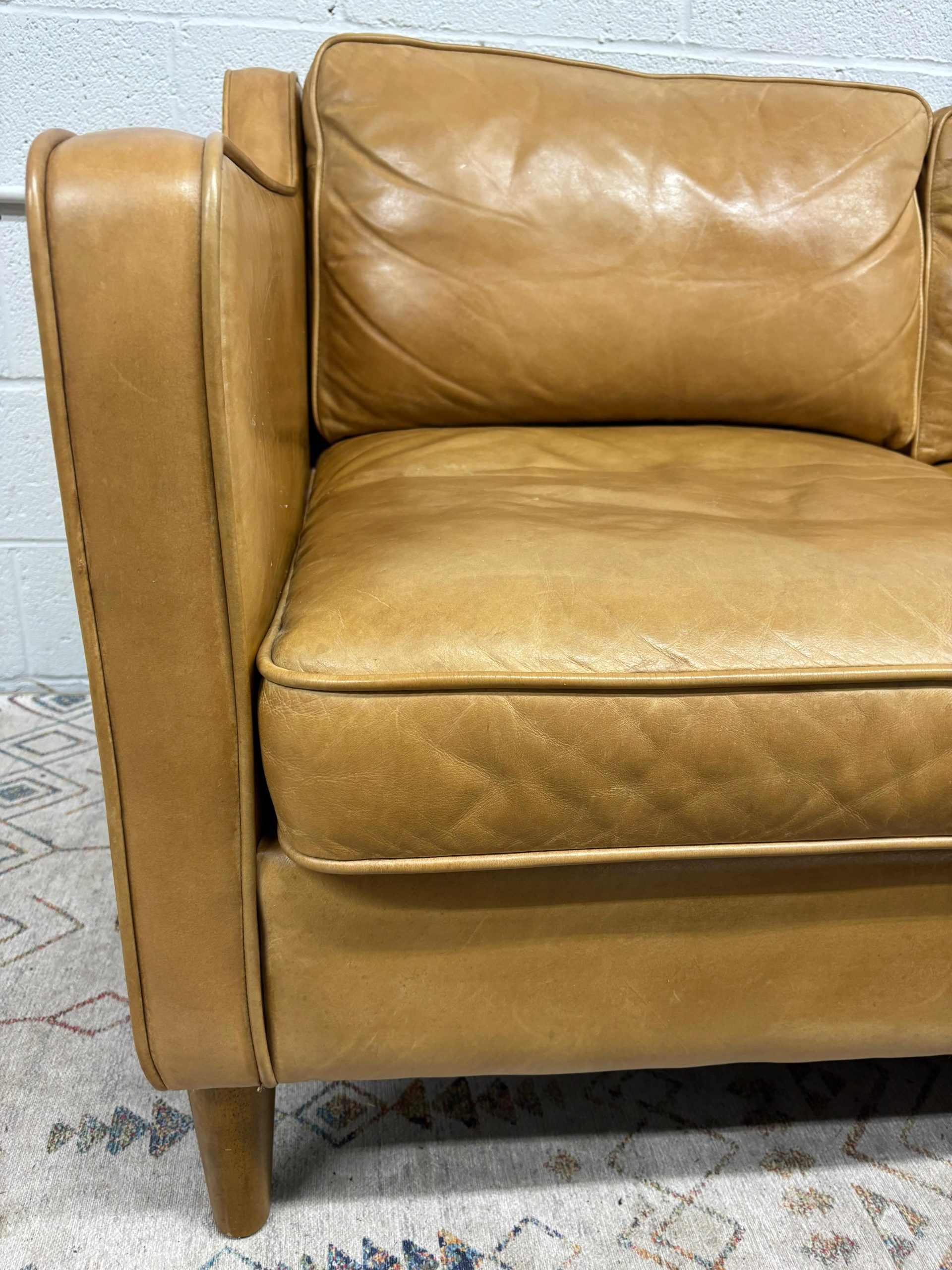 West Elm Hamilton Leather Sofa - Image 4