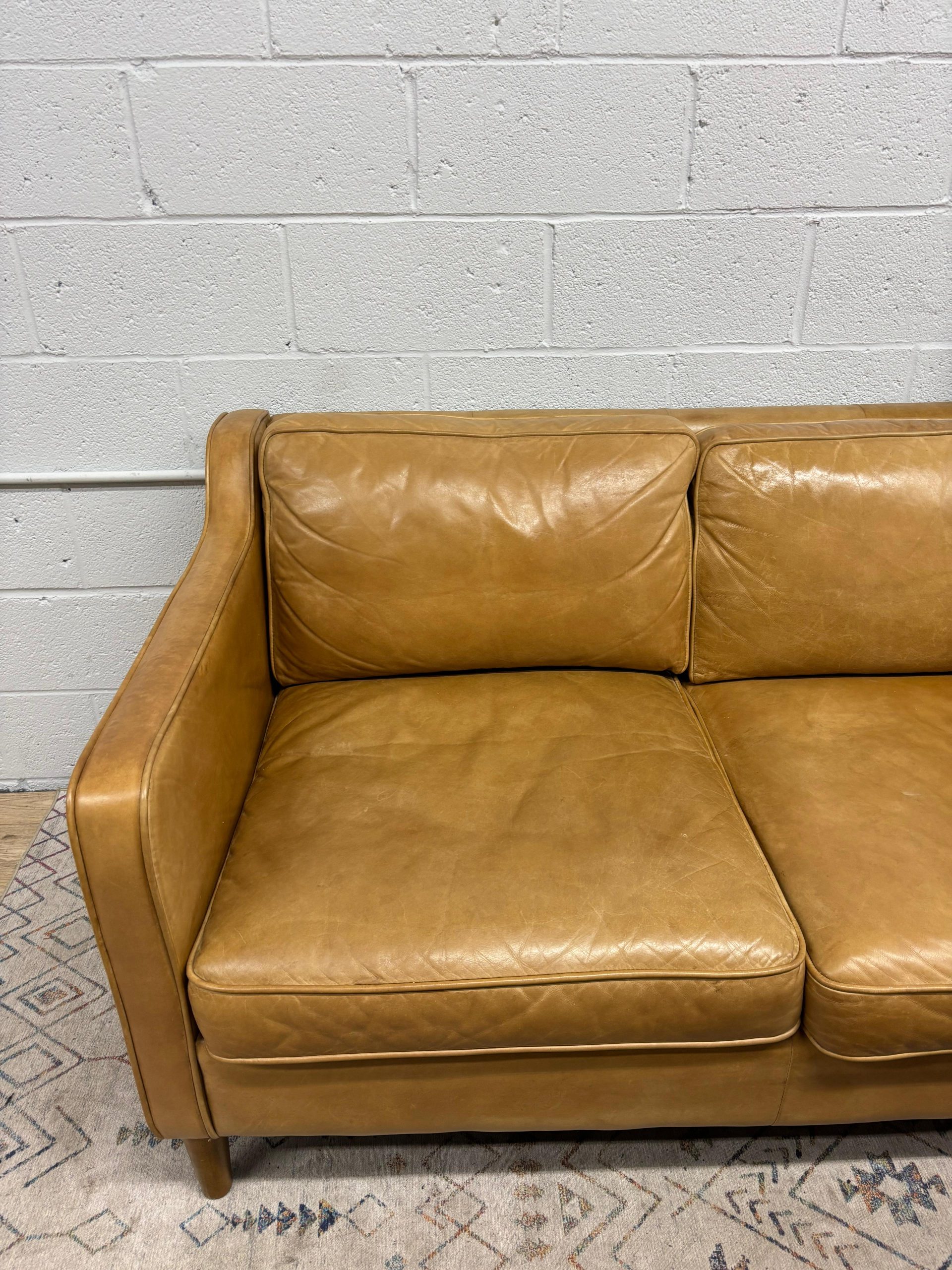 West Elm Hamilton Leather Sofa - Image 5