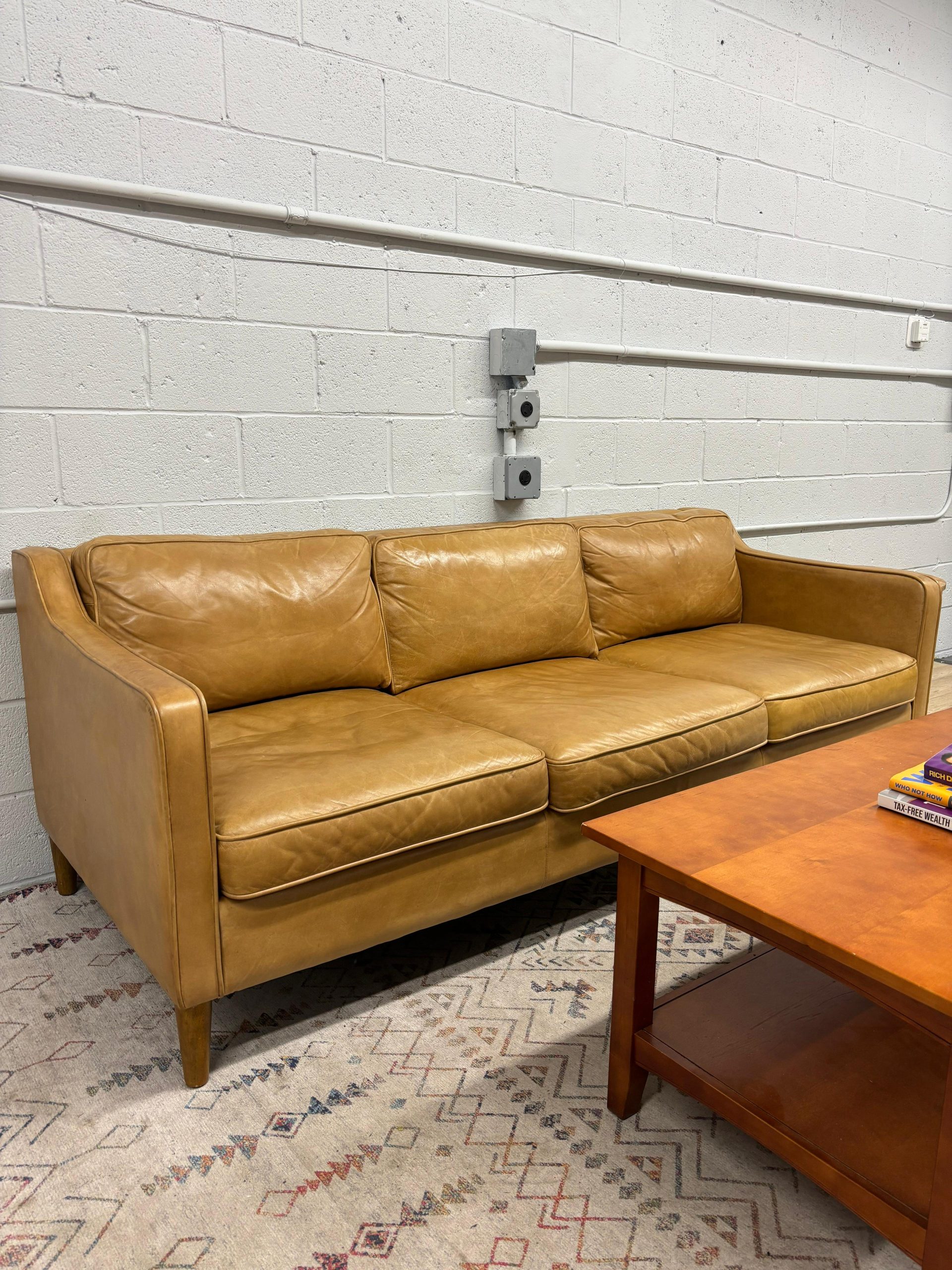 West Elm Hamilton Leather Sofa - Image 7