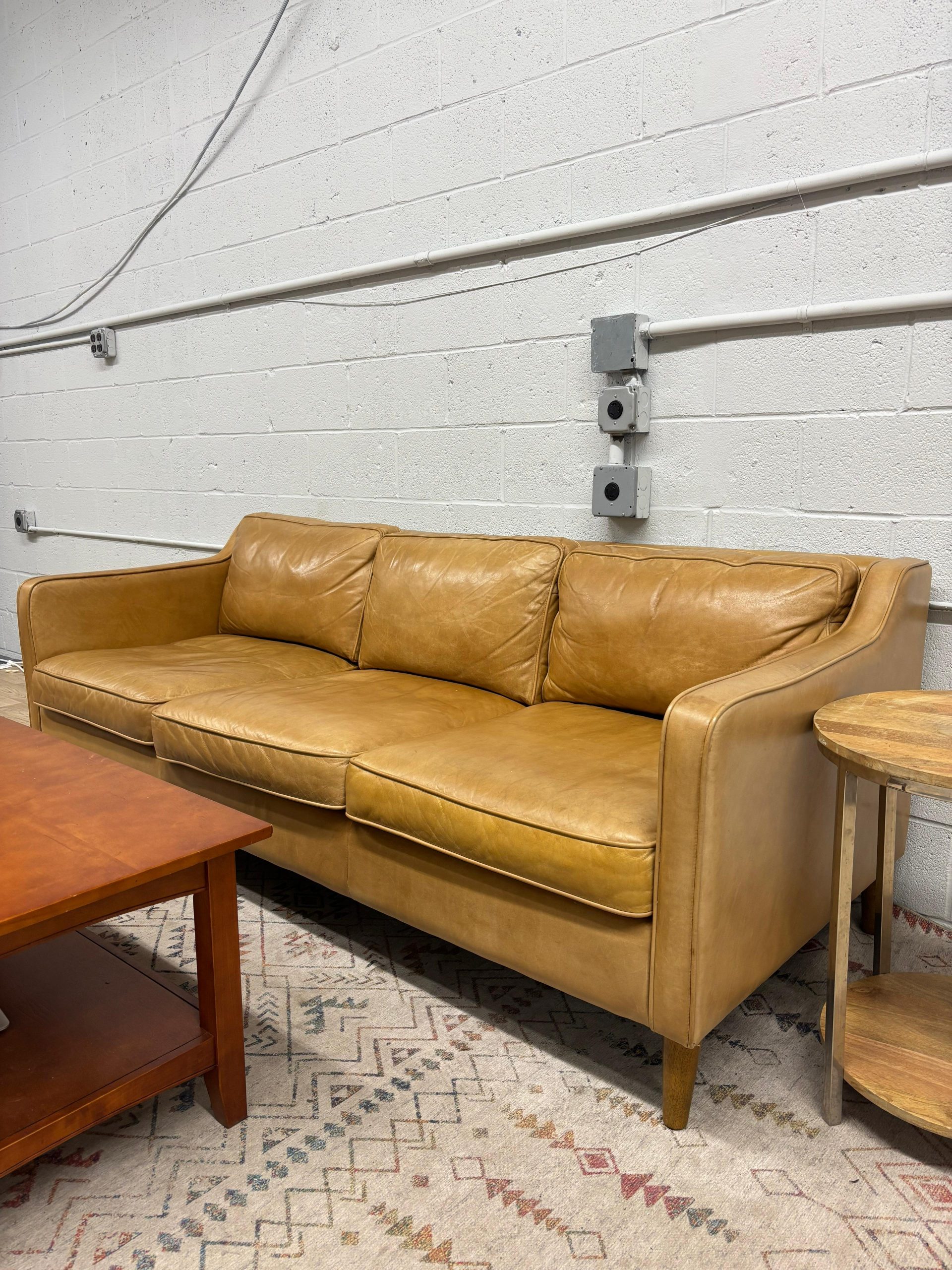 West Elm Hamilton Leather Sofa - Image 8
