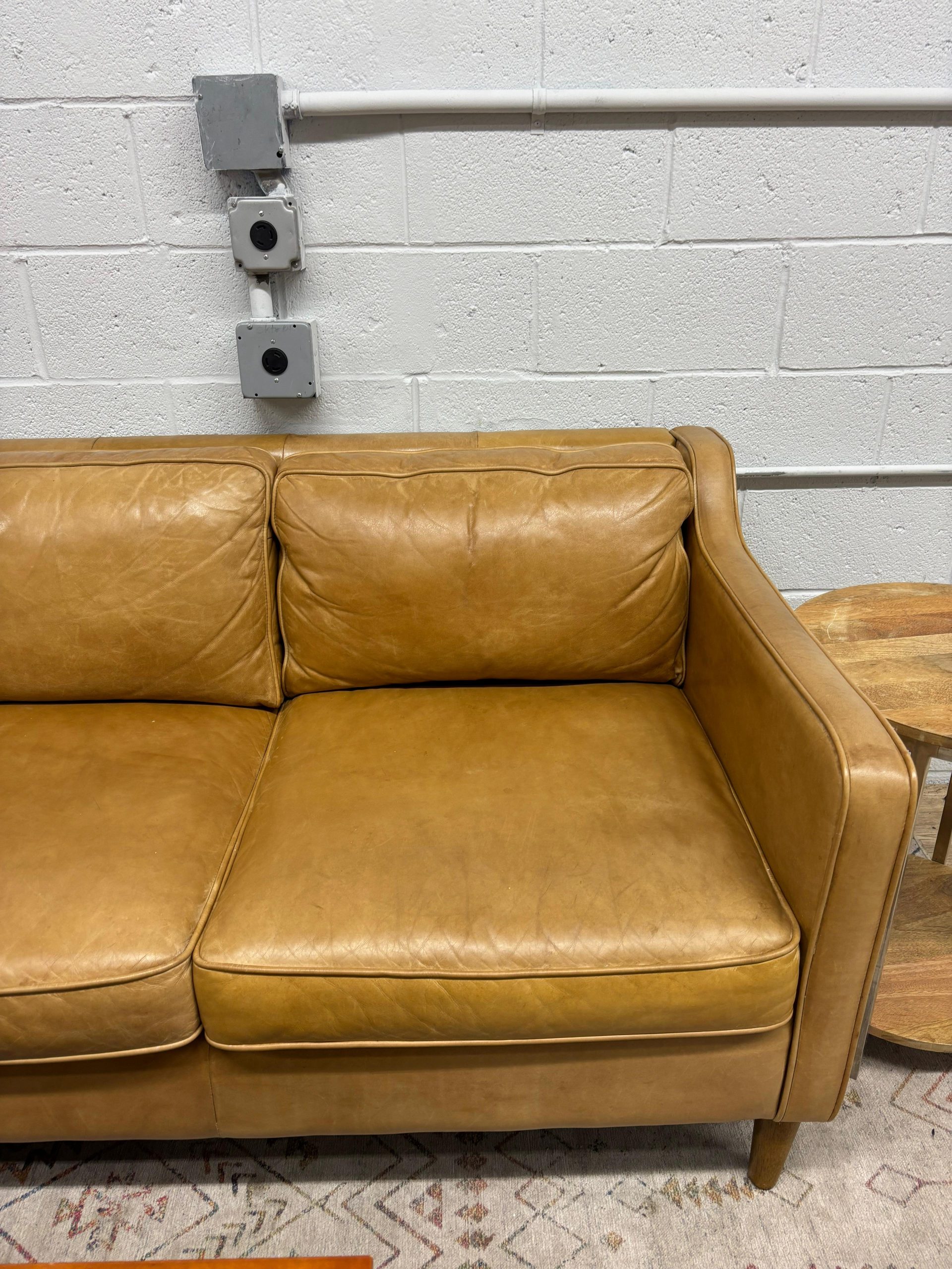 West Elm Hamilton Leather Sofa - Image 9