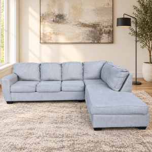 Light Gray Sectional With Right-Facing Chaise