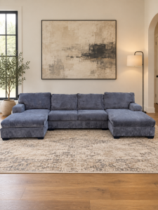 Gray Double-Chaise Sectional
