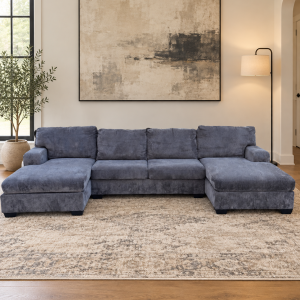 Gray Double-Chaise Sectional
